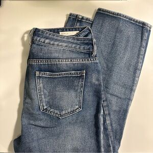 PacSun High Rise Dark Wash Ripped Straight Jean